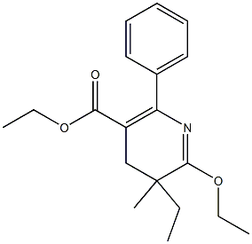 2-Ethoxy-5-ethoxycarbonyl-3-ethyl-3-methyl-6-phenyl-3,4-dihydropyridine Structure