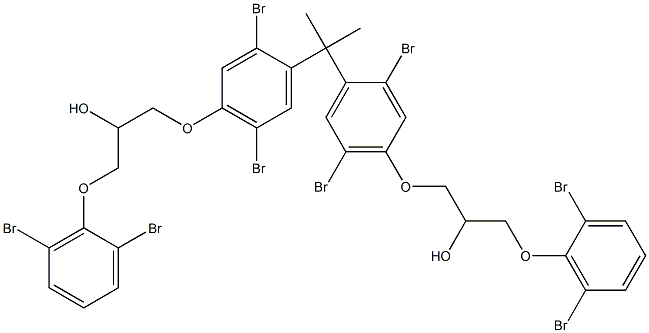 2,2-Bis[2,5-dibromo-4-[2-hydroxy-3-(2,6-dibromophenoxy)propyloxy]phenyl]propane Structure