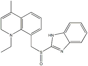 1,2-Dihydro-1-ethyl-4-methyl-8-[(1H-benzimidazol-2-yl)sulfinylmethyl]quinoline Struktur