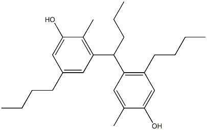 3,4'-Butylidenebis(2-methyl-5-butylphenol) Struktur