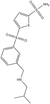 5-[[3-[[(2-Methylpropyl)amino]methyl]phenyl]sulfonyl]-2-thiophenesulfonamide 结构式