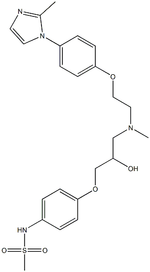 N-[4-[2-Hydroxy-3-[2-[4-(2-methyl-1H-imidazol-1-yl)phenoxy]methylethylamino]propyloxy]phenyl]methanesulfonamide Structure