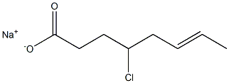 4-Chloro-6-octenoic acid sodium salt,,结构式