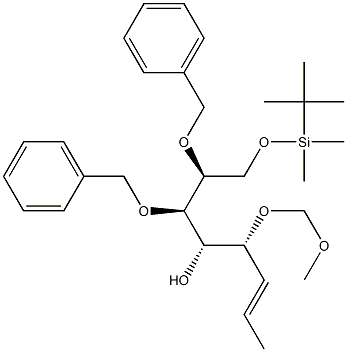 [2S,3R,4S,5R,6E,(-)]-2,3-Bis(benzyloxy)-1-[(tert-butyldimethylsilyl)oxy]-5-(methoxymethoxy)-6-octen-4-ol Structure