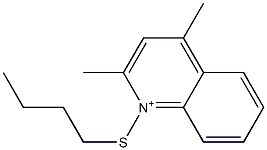 1-Butylthio-2,4-dimethylquinolinium Struktur