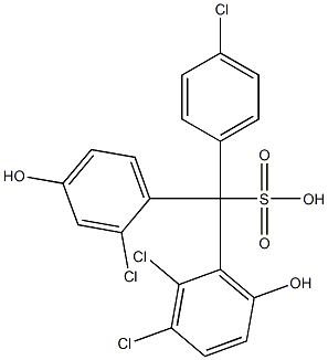 (4-Chlorophenyl)(2-chloro-4-hydroxyphenyl)(2,3-dichloro-6-hydroxyphenyl)methanesulfonic acid 结构式