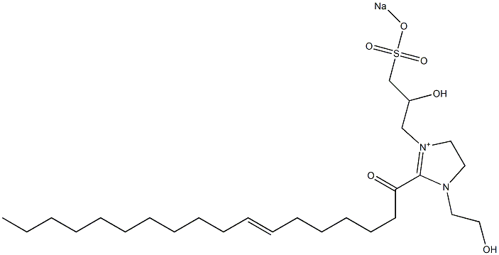 1-(2-Hydroxyethyl)-3-[2-hydroxy-3-(sodiooxysulfonyl)propyl]-2-(7-octadecenoyl)-2-imidazoline-3-ium Struktur