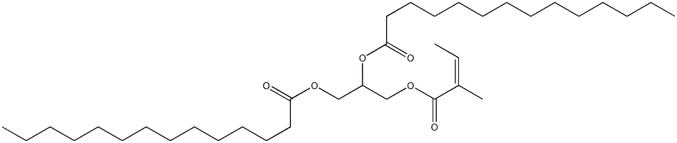 1-O-[(Z)-2-メチル-2-ブテノイル]-2-O,3-O-ジミリストイル-L-グリセロール 化学構造式