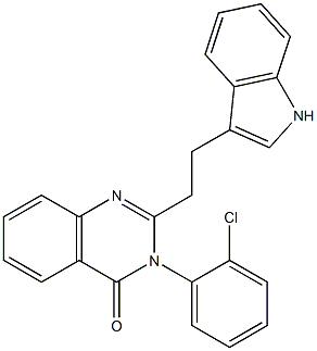 2-[2-(1H-Indol-3-yl)ethyl]-3-(2-chlorophenyl)quinazolin-4(3H)-one Struktur