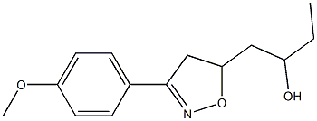 1-[(3-(4-メトキシフェニル)-4,5-ジヒドロイソオキサゾール)-5-イル]ブタン-2-オール 化学構造式