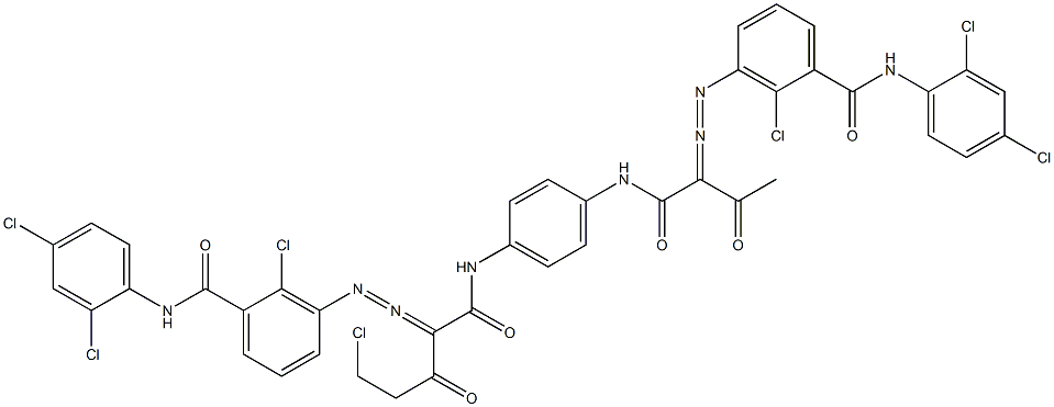 3,3'-[2-(Chloromethyl)-1,4-phenylenebis[iminocarbonyl(acetylmethylene)azo]]bis[N-(2,4-dichlorophenyl)-2-chlorobenzamide] Structure