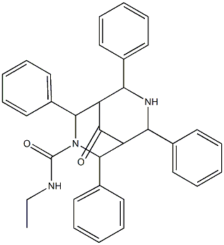 N-Ethyl-9-oxo-2,4,6,8-tetraphenyl-3,7-diazabicyclo[3.3.1]nonane-3-carboxamide 结构式