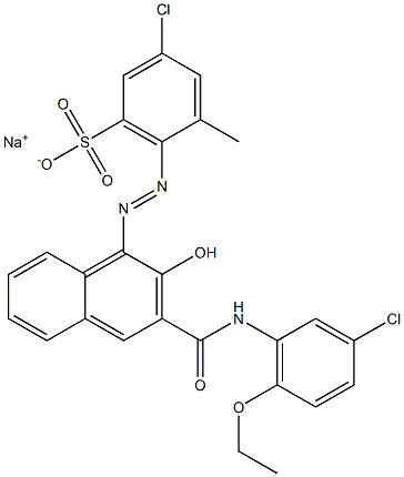 3-Chloro-5-methyl-6-[[3-[[(3-chloro-6-ethoxyphenyl)amino]carbonyl]-2-hydroxy-1-naphtyl]azo]benzenesulfonic acid sodium salt 结构式