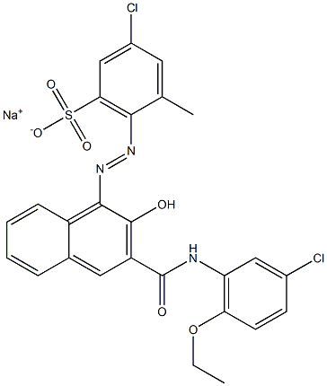 3-Chloro-5-methyl-6-[[3-[[(3-chloro-6-ethoxyphenyl)amino]carbonyl]-2-hydroxy-1-naphtyl]azo]benzenesulfonic acid sodium salt