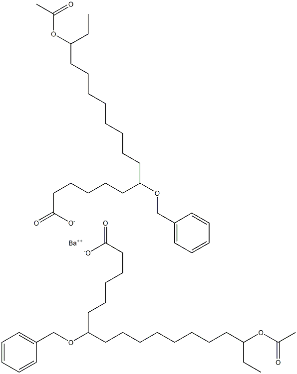 ビス(7-ベンジルオキシ-16-アセチルオキシステアリン酸)バリウム 化学構造式