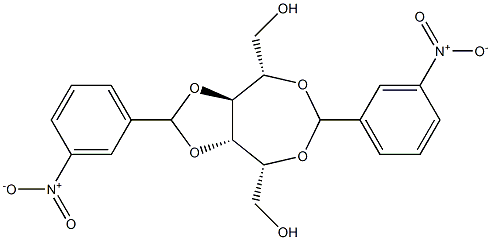 2-O,5-O:3-O,4-O-Bis(3-nitrobenzylidene)-L-glucitol Struktur