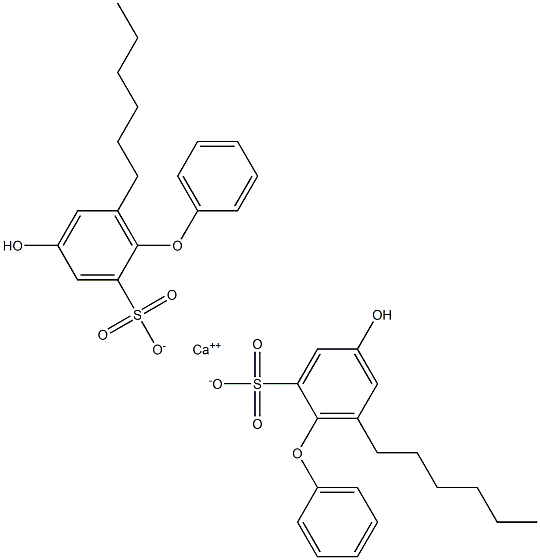 Bis(4-hydroxy-6-hexyl[oxybisbenzene]-2-sulfonic acid)calcium salt,,结构式