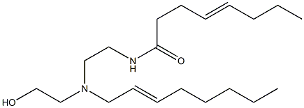 N-[2-[N-(2-ヒドロキシエチル)-N-(2-オクテニル)アミノ]エチル]-4-オクテンアミド 化学構造式