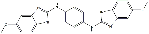 2,2'-[1,4-フェニレンビス(イミノ)]ビス(5-メトキシ-1H-ベンゾイミダゾール) 化学構造式