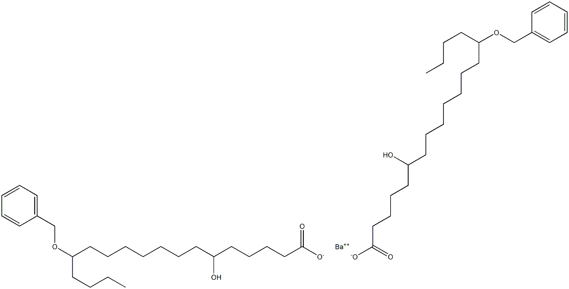 Bis(14-benzyloxy-6-hydroxystearic acid)barium salt,,结构式