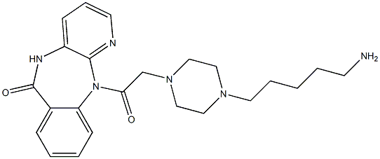 5,11-Dihydro-11-[[4-(5-aminopentyl)-1-piperazinyl]acetyl]-6H-pyrido[2,3-b][1,4]benzodiazepin-6-one Structure