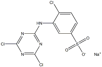 4-クロロ-3-(4,6-ジクロロ-1,3,5-トリアジン-2-イルアミノ)ベンゼンスルホン酸ナトリウム 化学構造式