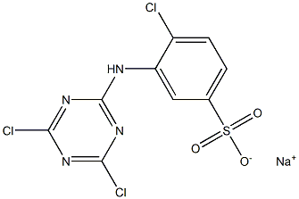 4-Chloro-3-(4,6-dichloro-1,3,5-triazin-2-ylamino)benzenesulfonic acid sodium salt Structure