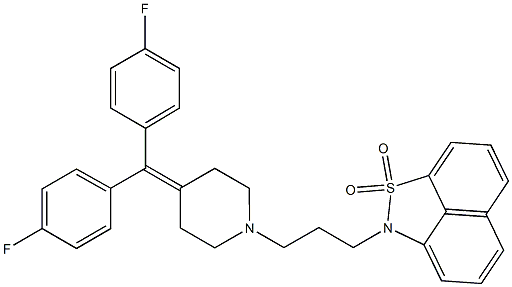 2-[3-[4-[Bis(4-fluorophenyl)methylene]-1-piperidinyl]propyl]-2H-naphth[1,8-cd]isothiazole 1,1-dioxide Struktur