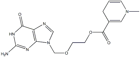 1,4-Dihydro-1-methylpyridine-3-carboxylic acid 2-[(2-amino-6,9-dihydro-6-oxo-1H-purin)-9-ylmethoxy]ethyl ester Struktur