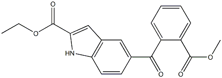 5-[2-(Methoxycarbonyl)benzoyl]-1H-indole-2-carboxylic acid ethyl ester,,结构式