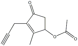 Acetic acid 2-methyl-4-oxo-3-(2-propynyl)-2-cyclopentenyl ester Structure