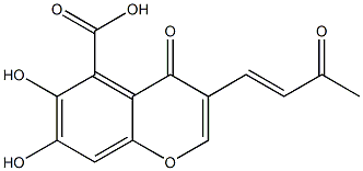 6,7-Dihydroxy-3-[(E)-3-oxo-1-butenyl]-4-oxo-4H-1-benzopyran-5-carboxylic acid Struktur
