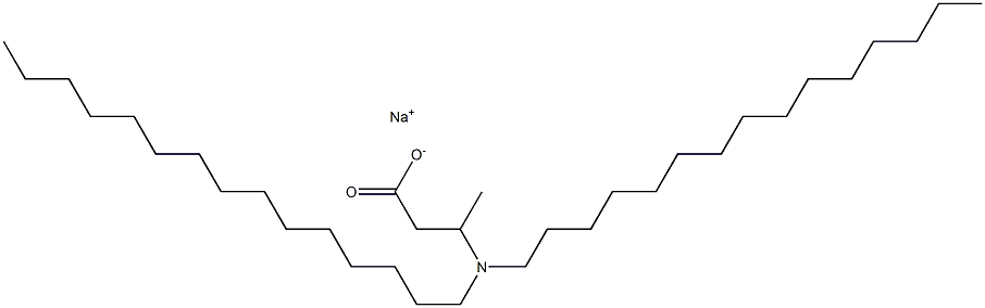 3-(ジペンタデシルアミノ)酪酸ナトリウム 化学構造式