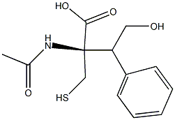N-アセチル-S-(1-フェニル-2-ヒドロキシエチル)-L-システイン 化学構造式
