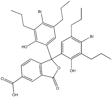 1,1-Bis(4-bromo-2-hydroxy-3,5-dipropylphenyl)-1,3-dihydro-3-oxoisobenzofuran-5-carboxylic acid,,结构式