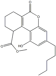 7,8,9,10-Tetrahydro-1-hydroxy-6-oxo-3-pentyl-6H-dibenzo[b,d]pyran-10-carboxylic acid methyl ester Struktur