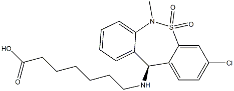(11S)-11-(6-Carboxyhexylamino)-3-chloro-6,11-dihydro-6-methyldibenzo[c,f][1,2]thiazepine 5,5-dioxide,,结构式