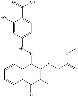 [[[1,4-Dihydro-1-[[[4-hydroxycarbonyl-3-hydroxyphenyl]amino]imino]-3-methyl-4-oxonaphthalen]-2-yl]thio]acetic acid ethyl ester|