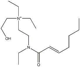 2-[N-Ethyl-N-(2-heptenoyl)amino]-N,N-diethyl-N-(2-hydroxyethyl)ethanaminium,,结构式