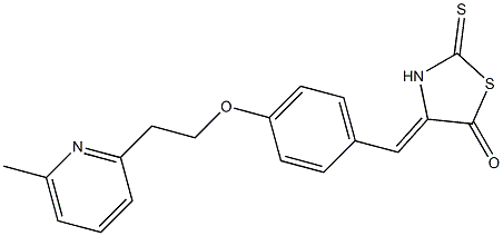 (4Z)-4-[4-[2-(6-Methyl-2-pyridinyl)ethoxy]benzylidene]-2-thioxothiazolidin-5-one 结构式