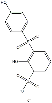 3-(4-Hydroxyphenylsulfonyl)-2-hydroxybenzenesulfonic acid potassium salt Struktur