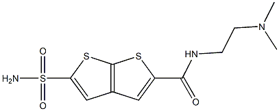 N-(2-Dimethylaminoethyl)-5-sulfamoylthieno[2,3-b]thiophene-2-carboxamide Structure