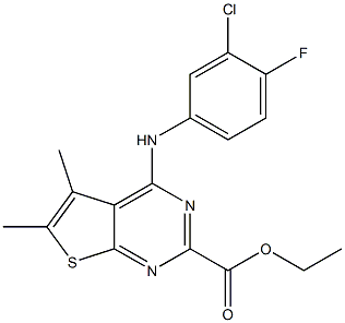 5,6-Dimethyl-4-(3-chloro-4-fluorophenylamino)thieno[2,3-d]pyrimidine-2-carboxylic acid ethyl ester