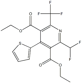 2-Difluoromethyl-6-(trifluoromethyl)-4-(2-thienyl)pyridine-3,5-dicarboxylic acid diethyl ester