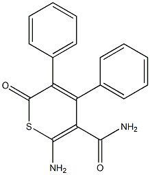 3,4-Diphenyl-2-oxo-6-amino-2H-thiopyran-5-carboxamide Struktur