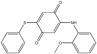 2-(Phenylthio)-5-[(2-methoxyphenyl)amino]-2,5-cyclohexadiene-1,4-dione Struktur