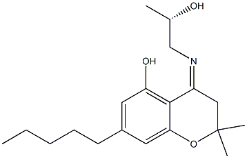 3,4-Dihydro-2,2-dimethyl-4-[[(S)-2-hydroxypropyl]imino]-7-pentyl-2H-1-benzopyran-5-ol Struktur