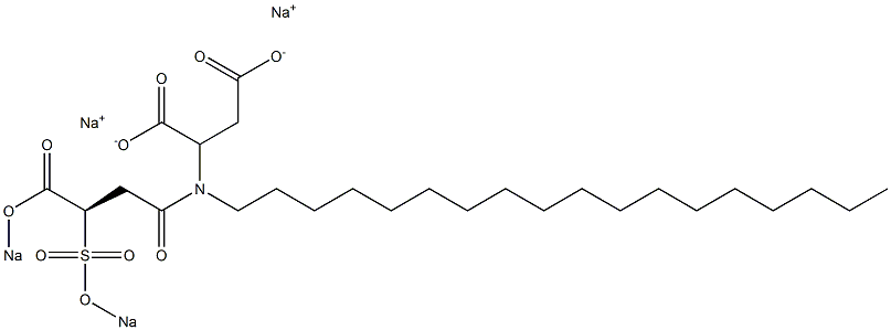 (R)-2-[[1-Oxo-3-[(sodiooxy)carbonyl]-3-[(sodiooxy)sulfonyl]propyl]octadecylamino]succinic acid disodium salt,,结构式