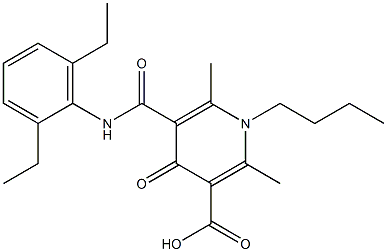 1-Butyl-5-(2,6-diethylphenylaminocarbonyl)-1,4-dihydro-2,6-dimethyl-4-oxopyridine-3-carboxylic acid|