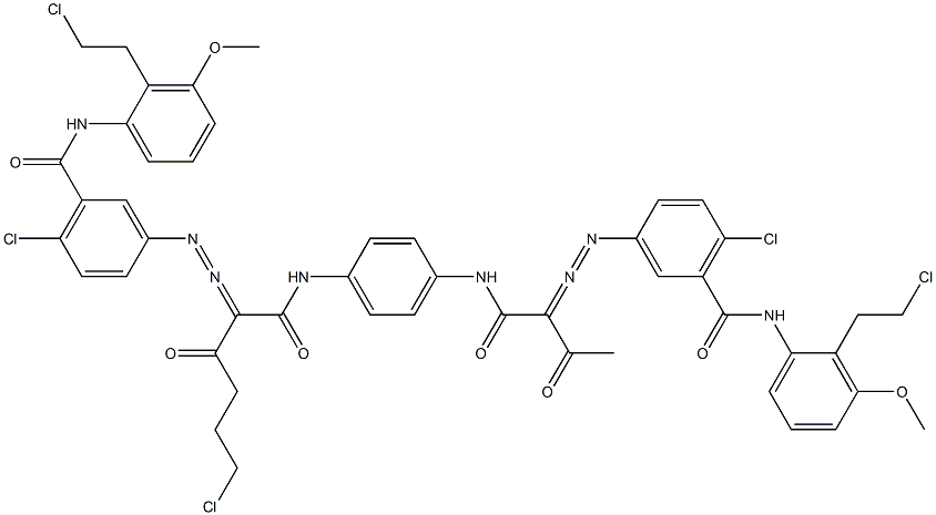 3,3'-[2-(2-Chloroethyl)-1,4-phenylenebis[iminocarbonyl(acetylmethylene)azo]]bis[N-[2-(2-chloroethyl)-3-methoxyphenyl]-6-chlorobenzamide]